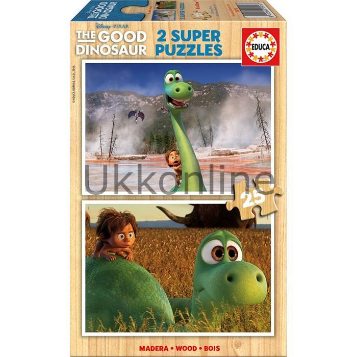 Educa 15916 Çocuk Ahşap Puzzle 2x25  The Good Dinosaur