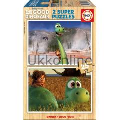 Educa 15916 Çocuk Ahşap Puzzle 2x25  The Good Dinosaur
