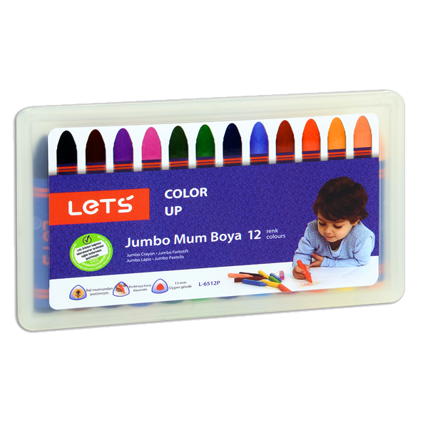 LETS MUM BOYA 12 RENK JUMBO PLASTİK KUTU