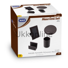 MAS MASA SETİ 3864 DERİ ALFA SİYAH