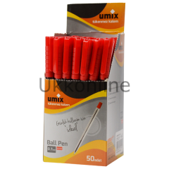 UMİX BALL PEN 0.7mm 50 Lİ KUTU KIRMIZI