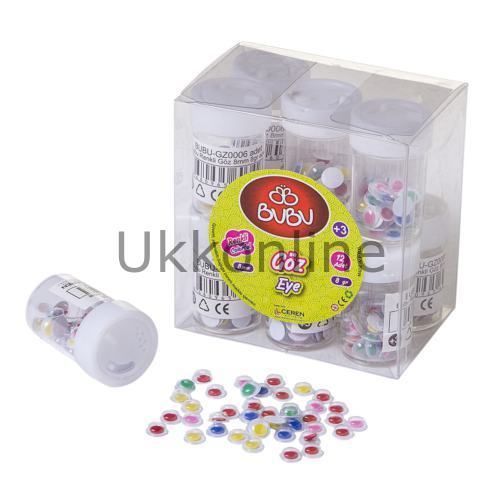 RENKLİ KİRPİKLİ GÖZ 8 MM 8 GR