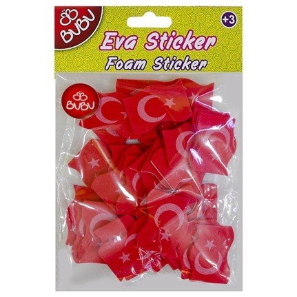 BU-BU ST0015 KARIŞIK EVA STICKER TÜRK BAYRAĞI YAPIŞKANLI