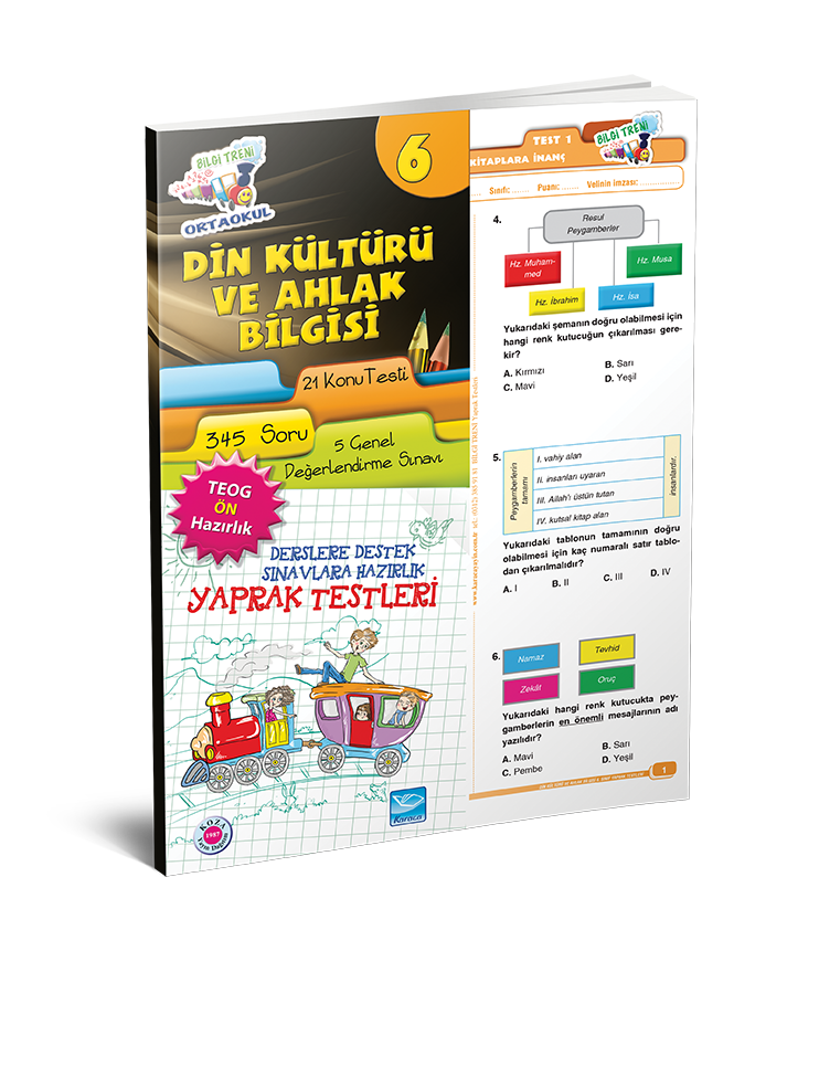 BİLGİ TRENİ YAPRAK TESTLERİ DİN KÜLTÜRÜ VE AHLAK BİLGİSİ 6