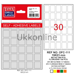 TANEX OFİS ETİKETİ OFC-111 BEYAZ 19-23mm