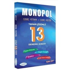 2017 KPSS Genel Yetenek Genel Kültür Tamamı Çözümlü 13 Deneme Sınavı Monopol Yayınları