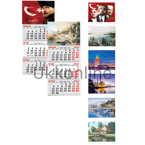 K.COLOR  DENİZCİ TAKVİMİ 3 AYLIK SPR YAĞLI BOYA 1