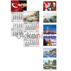 K.COLOR  DENİZCİ TAKVİMİ 3 AYLIK SPR  ATATÜRK 2