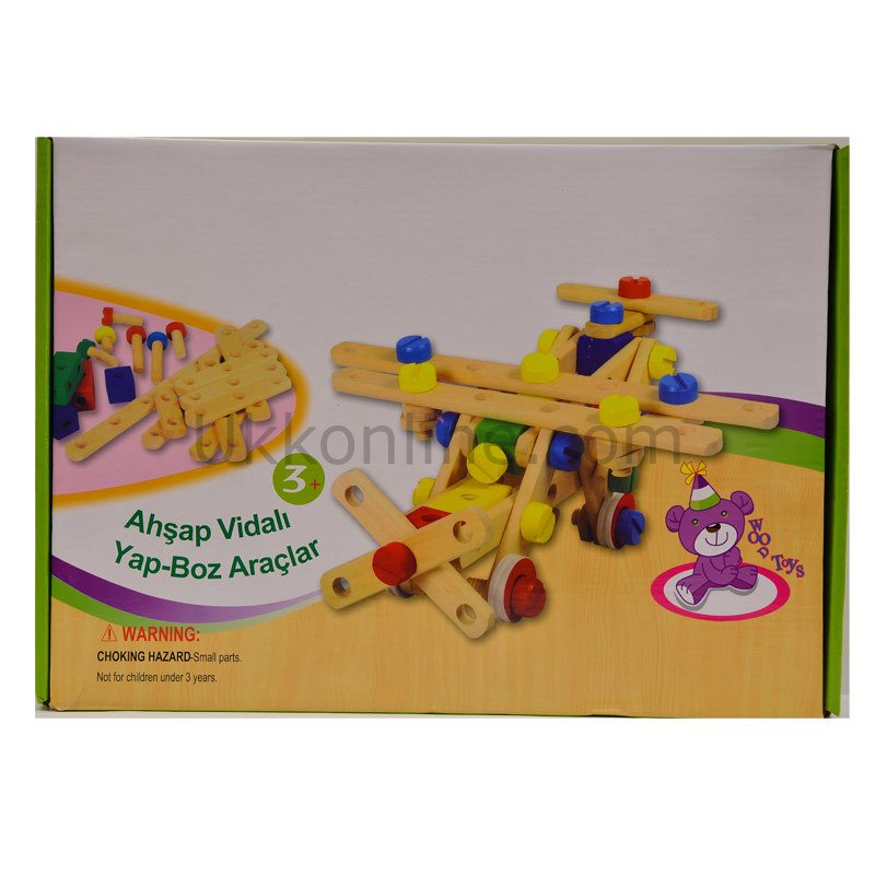 1111070 AHŞAP LEGO UÇAK ARABA