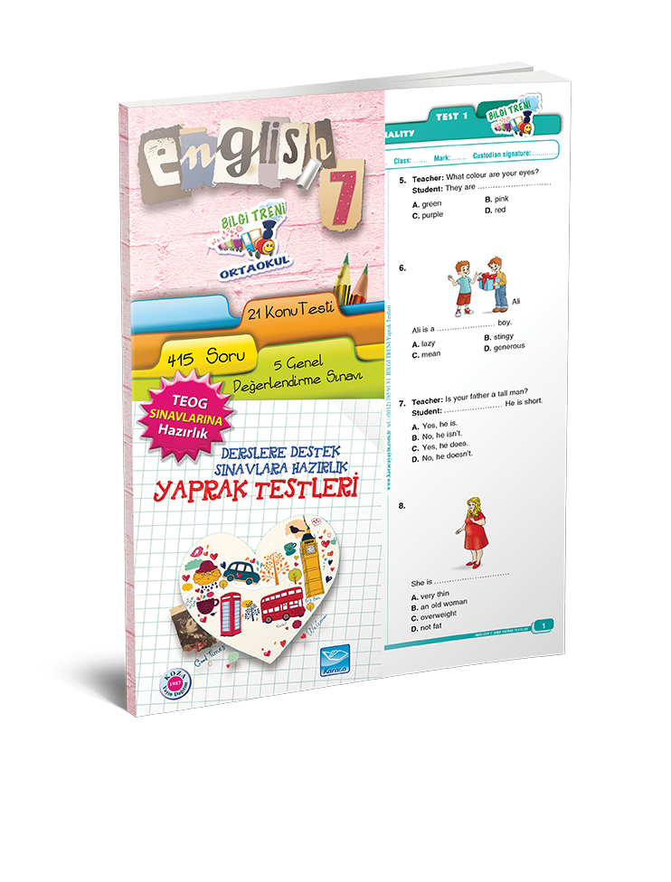 BİLGİ TRENİ YAPRAK TESTLERİ İNGİLİZCE 7