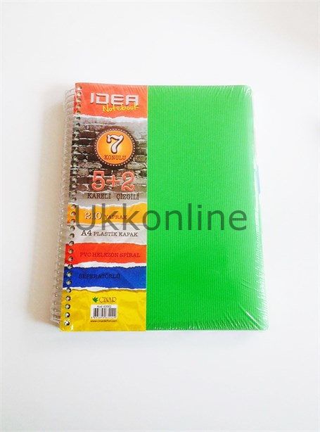 ÇINAR İDEA A4 210 YP  5+2 AYRAÇLI DEFTER 6302