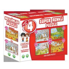 2488  MEVSİMLER SÜPER RENKLİ PUZZLE 4LÜ