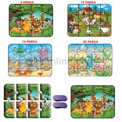1481 HAYVANLAR SÜPER RENKLİ PUZZLE 4LÜ