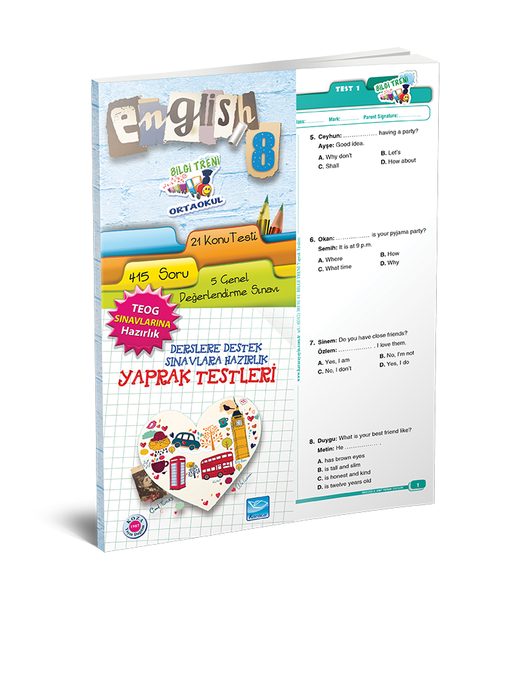 BİLGİ TRENİ YAPRAK TESTLERİ İNGİLİZCE 8