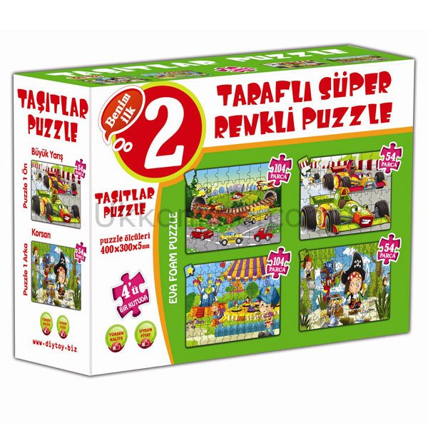 6721 TAŞITLAR SÜPER RENKLİ PUZZLE 4LÜ