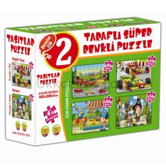 6721 TAŞITLAR SÜPER RENKLİ PUZZLE 4LÜ