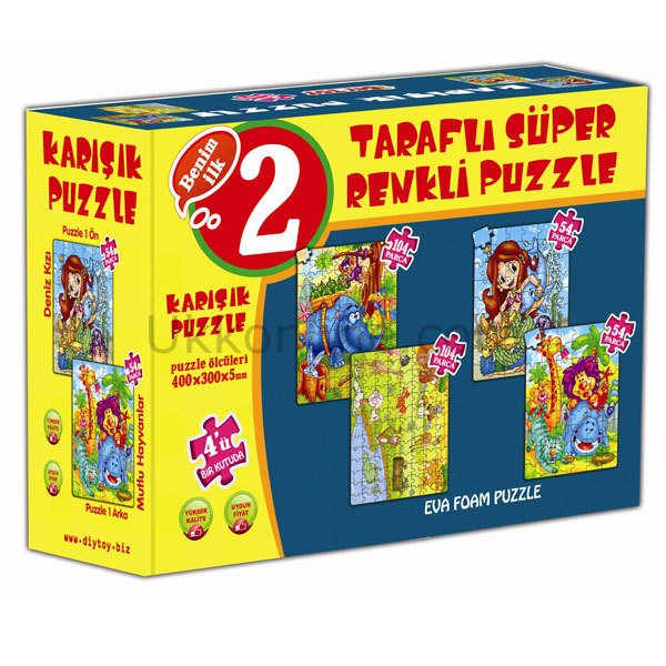 8213 KARIŞIK SÜPER RENKLİ PUZZLE 4LÜ