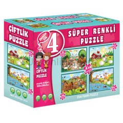 3222 ÇİFTLİK SÜPER RENKLİ PUZZLE 4LÜ