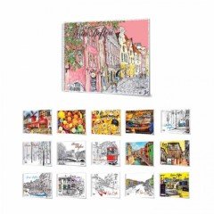 Çınar Resim Defteri 15 Yaprak 24x34 Spiralli Karton Kapak Asorti 12li Paket