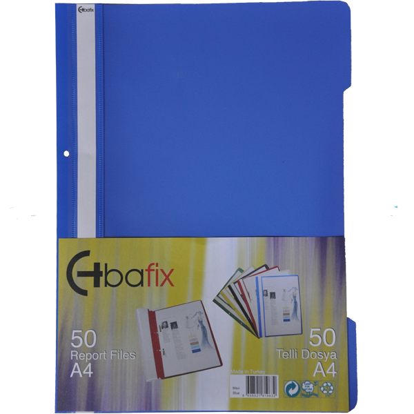 BAFİX TELLİ DOSYA PLS A-4 MAVİ KLASİK