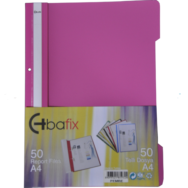 BAFİX TELLİ DOSYA PLS A-4 PEMBE