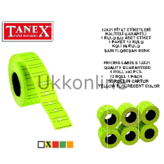 TANEX MAKİNE ETİKETİ 12-21 ÇİZGİLİ FOS SARI