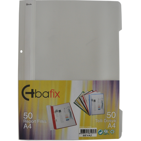 BAFİX TELLİ DOSYA PLS A-4 BEYAZ