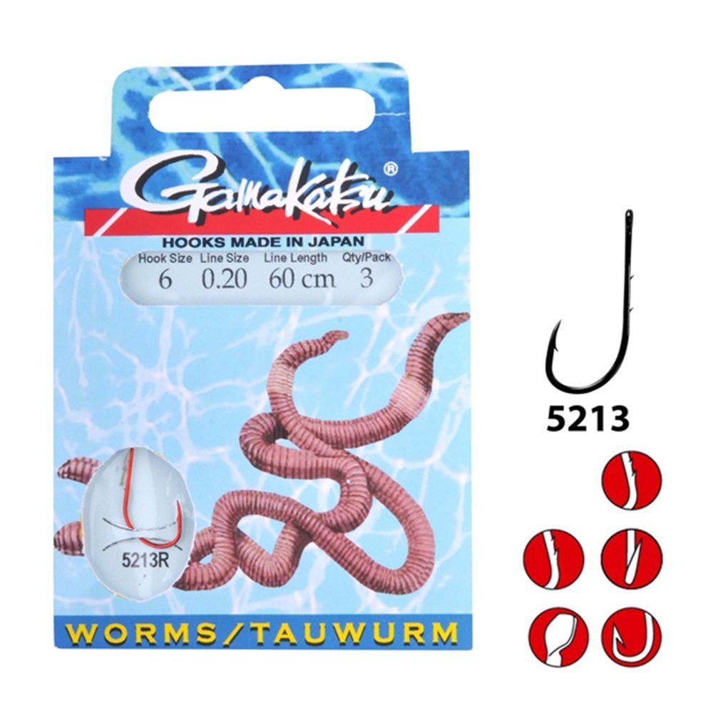 GAMAKATSU BKD-5213R WORM 60 CM BRAIDED
