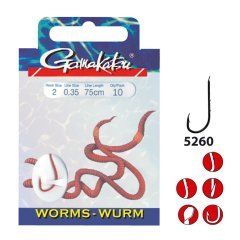 GAMAKATSU HOOK BKD-5260R WORM 75CM