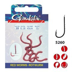 GAMAKATSU HOOK BKD-5260B RED WORM 60 CM