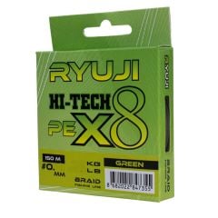 Ryuji Hi-Tech X8 Green 150m 0,10mm İp Misina