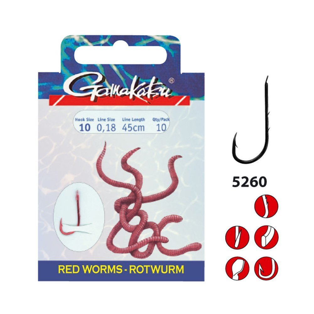 GAMAKATSU HOOK BKS-5260R RED WORM 45CM