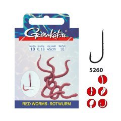 GAMAKATSU HOOK BKS-5260R RED WORM 45CM