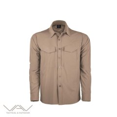 Vav Tacflex-01 Uzun Kol Bej XL Gömlek
