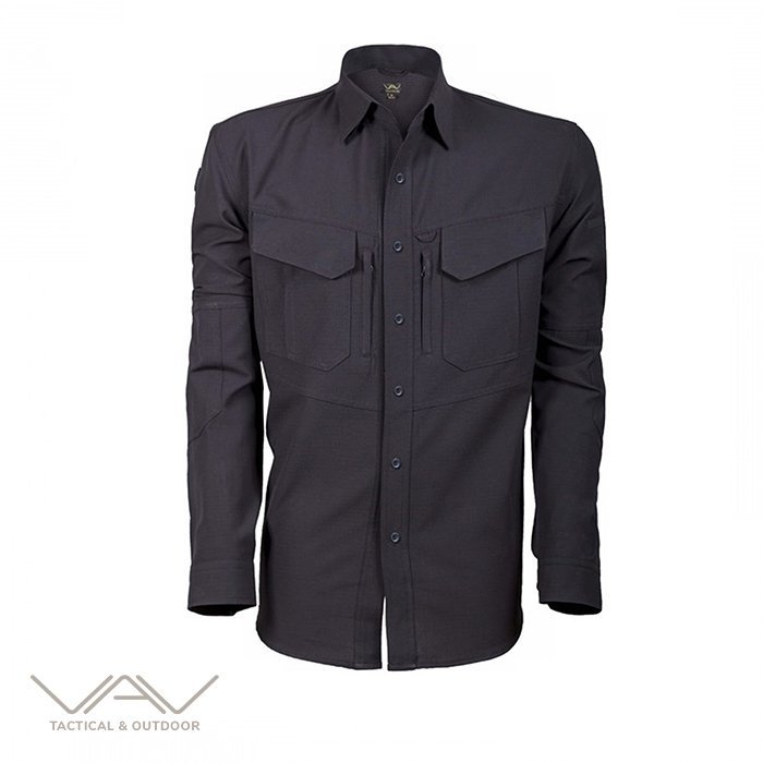 Vav Tactek-01 Uzun Kol Siyah XS Gömlek