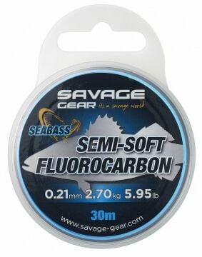 Savage Gear Semi-Soft Fluorocarbon Seabass 30 M Clear 0.32 MM 5.51 KG 12.14 LB