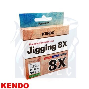 Kendo Jigging 8X Flash 300 mt Örgü İp (FLUO GREEN) 0,30mm
