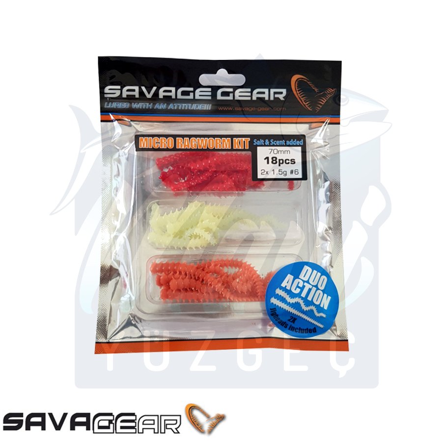 Savage Gear Lrf Ragworm Kit 18+2 Adet (UV-Red-Pink-Glow)