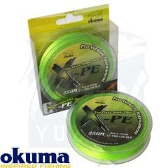 Okuma X-PE Dynema 8 Örgü 250 mt 0,10 Green Misina