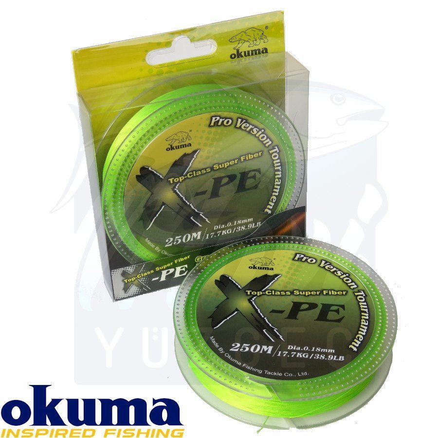 Okuma X-PE Dynema 8 Örgü 250 mt 0,12 Green Misina