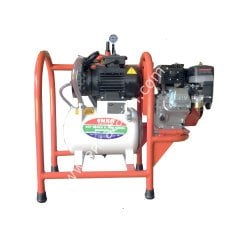 200 lt benzin motorlu, sabit tip 70 mm 0.55 kW vakum pompası, turbo yağlı