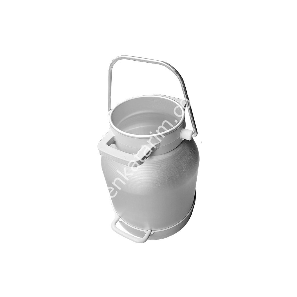 25 lt plastik alt çemberli sallama saplı kapaksız alüminyum süt güğümü, Ø 180 mm ağızlı