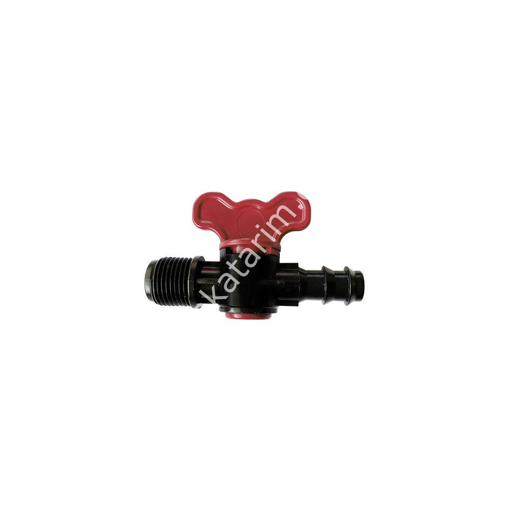 1/2'' x 16 mm mini plastik vana, kırmızı