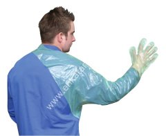 VETtop omuz ve göğüs korumalı veteriner eldiveni, 120 cm, 50 adet