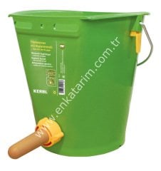 Hijyenik emzikli ve hijyenik valfli 8 lt, skalalı, metal kulplu buzağı emzirme kovası, komple set