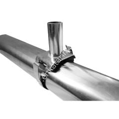 Ø 50 - 52 mm 14 x 16 mm kelepçeli ve civatalı paslanmaz süt girişi