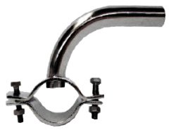 Ø 38 - 40 mm 16 x 18 mm 90° kelepçeli ve civatalı paslanmaz süt girişi