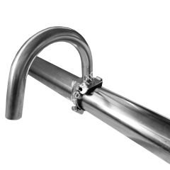 Ø 50 - 52 mm  14 x 16 mm 180° kelepçeli  ve civatalı paslanmaz süt girişi