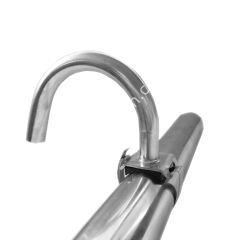 Ø 50 - 52 mm  14 x 16 mm 180° kelepçeli  ve civatalı paslanmaz süt girişi