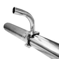 Ø 51 - 70 mm 14 x 16 mm kelepçeli 90° paslanmaz süt girişi